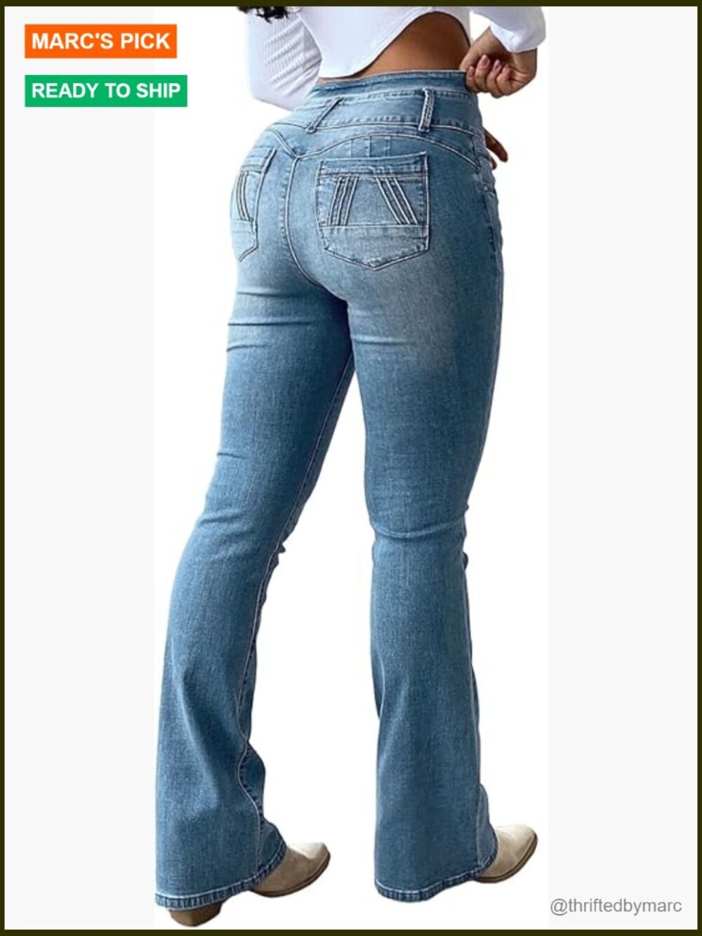 High Waist Bootcut Jeans Tummy Control Butt Lifting Flare Pants 2XL